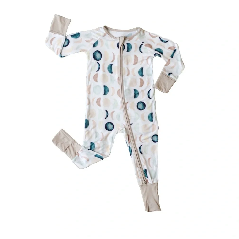 Little Sleepies Luna Neutral Zippy 1-Piece Bamboo Viscose Footie Pajama 18-24M